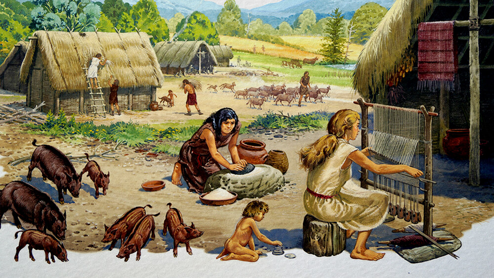 Công cụ bằng đồng giúp cải thiện năng suất nông nghiệp, cho phép con người canh tác trên diện tích lớn hơn và hiệu quả hơn. Nghề chăn nuôi cũng phát triển mạnh mẽ với việc nuôi dưỡng các đàn gia súc lớn.