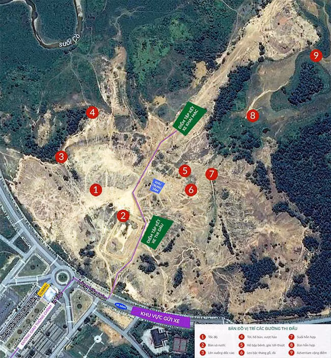 VOC 2016 có tổng cộng 9 bài thi gồm: Tốc độ, Bùn và nước, Lên xuống dốc cao, Tời - hố bùn - vượt hào, Hố bập bênh - góc tới/thoát, Leo bậc thang gỗ/đá, Suối hỗn hợp, Bùn hỗn hợp, Adventure cộng điểm. Tuy nhiên khác với các năm trước, cách bố trí các bài thi được giữ bí mật và chỉ được công bố sát ngày thi đấu nhằm tránh các vận động viên ở gần có thể "luyện tập" thực tế trước, tạo sự công bằng cho giải.