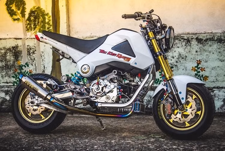 Là một dòng "xe chơi" rất phổ biến tại nhiều nước trong đó có Nhật Bản, Honda MSX 125 có số lượng "khổng lồ" các "đồ chơi" chất lượng cao tới từ các hãng tên tuổi, giúp chiếc minibike này trở nên cực kỳ hấp dẫn. Chính vì vậy, một biker tại Bạc Liêu đã "mạnh tay" trang bị cho chiếc MSX 125 của mình hàng loạt các phụ kiện độc đáo được nhập từ Nhật.