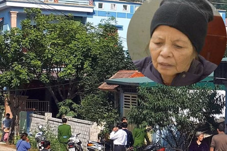 Bà Phạm Thị Xuân và hiện trường vụ án.