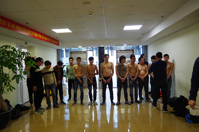 Các đối tượng tại cơ quan Công an - Ảnh: CAND