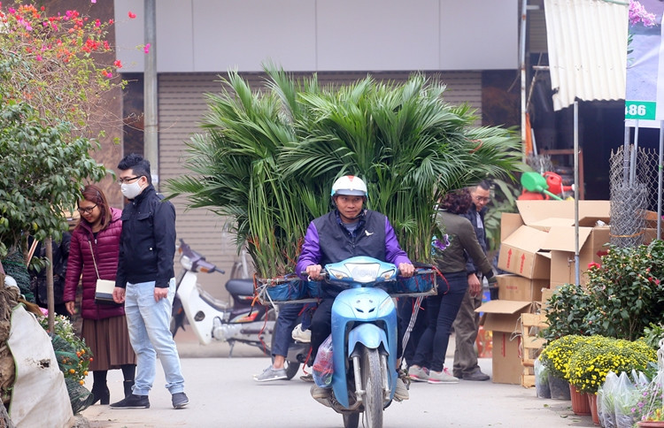 Không khí nhộn nhịp, hối hả tại chợ hoa Vạn Phúc những ngày cận Tết Nguyên đán Tân Sửu 2021.