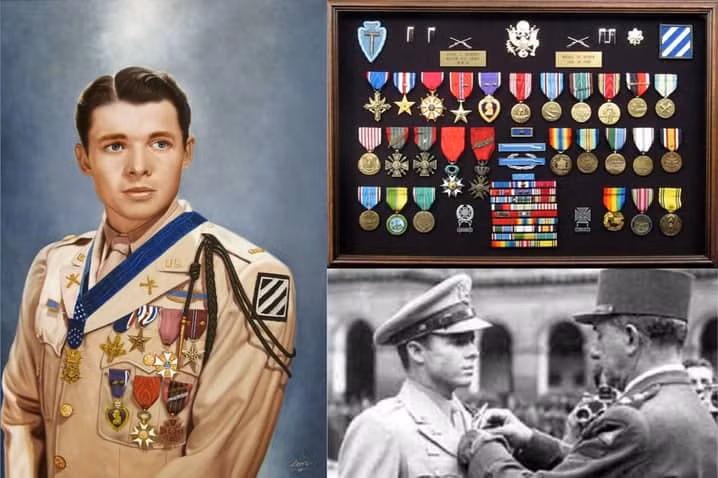 Audie Murphy đến từ Texas là một huyền thoại của Mỹ trong Chiến tranh thế giới 2 khi nhận được nhiều huân chương nhất. Người lính này đã được trao tặng tất cả huân chương của Lục quân Mỹ, cùng với một số huân chương khác của Pháp và Bỉ.