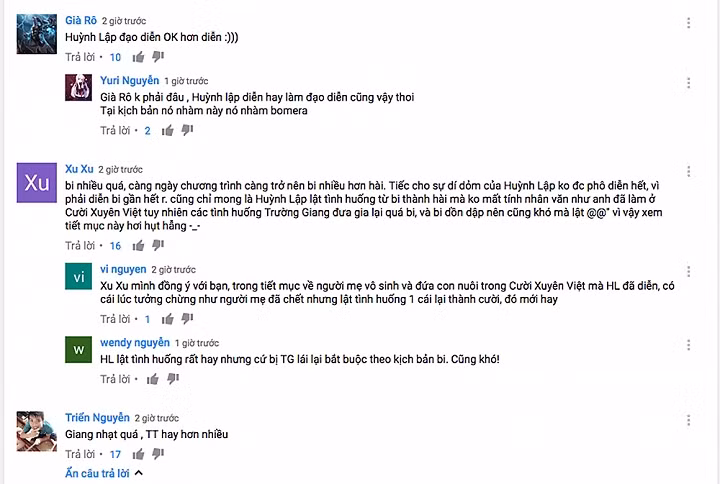 Nhiều người tiếc cho sự dí dỏm của Huỳnh Lập không được phát huy hết khả năng trong tập 6 Ơn giời cậu đây rồi, đồng thời chê Trường Giang ngày càng nhạt.