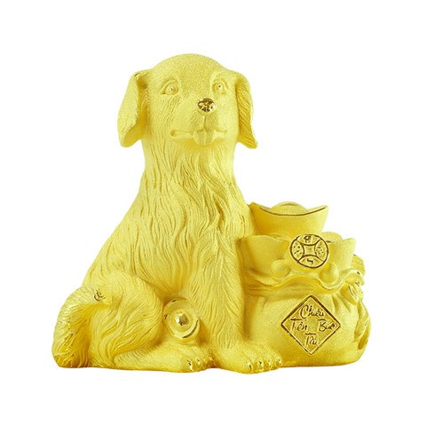 Khuyển tài lộc giúp gia chủ bảo toàn của cải, tăng tiến tiền tài, giàu có và thịnh vượng có giá từ 3 - 6 triệu đồng. Ảnh: trangsuc.doji.vn.