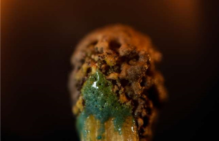 Thực ra đó là đầu que diêm đã cháy.