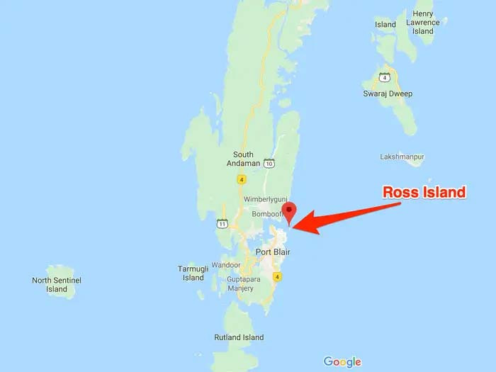 Đảo Ross là một phần của quần đảo Andaman và Nicobar, tất cả những hòn đảo này đều rất nhỏ. Ross nằm ở phía đông của quần đảo Nam Andaman, nơi phần lớn dân sinh sống và làm việc.