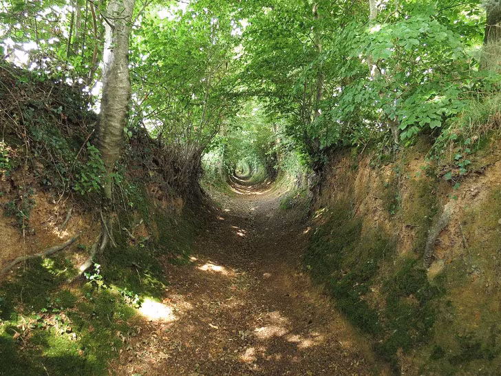 Một đường hào ở Pháp, nhiều thế kỷ trước nó là đường đi của các thương nhân và binh lính.