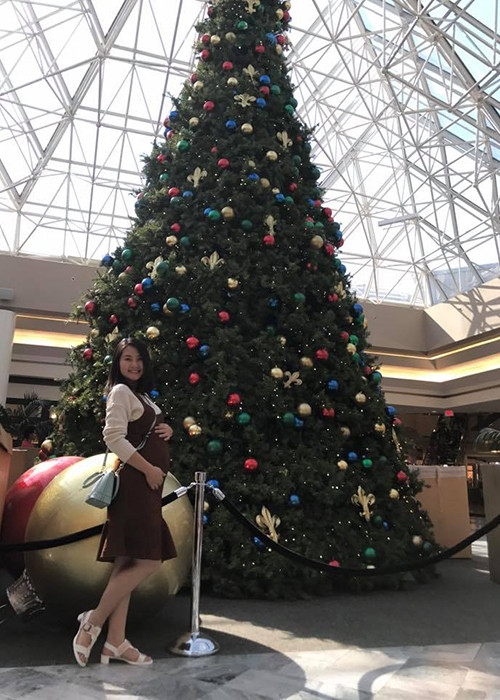 Ngọc Lan mang bầu con trai đầu lòng. Hiện tại, cô đang ở tháng thai kì thứ 5. (Ảnh: Facebook nhân vật)