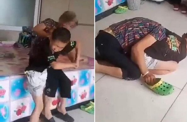 Chau trai siet co ba noi tu vong gay rung dong