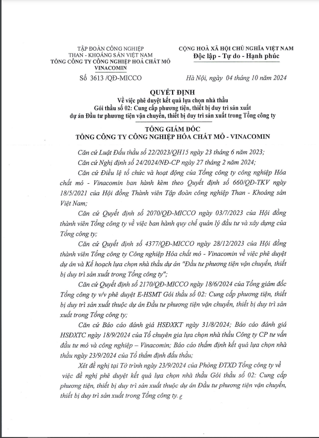 Goi cung cap phuong tien van chuyen hon 31 ty cho MICCO da co chu