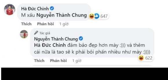 Dưới bình luận, nhiều người chúc mừng cầu thủ Thành Chung và Tố Uyên. Bên cạnh đó, Hà Đức Chinh lại trêu đồng đội của mình khiến netizen thích thú.