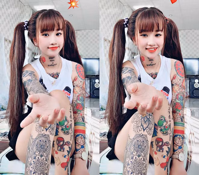 “Hot girl xam minh” An Giang so huu 30 hinh xam gio ra sao?