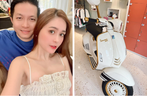 Sau khi Trang Nemo khoe có trong tay chiếc Vespa này, dưới phần bình luận netizen nhớ ngay đến vợ chồng Đoàn Di Băng. Đây cũng là chiếc xe mà doanh nhân Quốc Vũ từng muốn "săn lùng" trước đó cho vợ dù bà xã không biết đi.