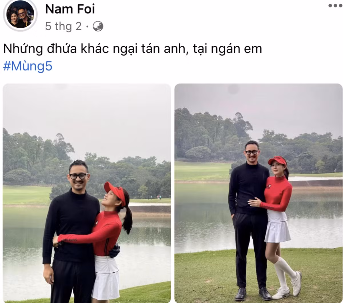 Ít khi đăng tải hình ảnh về ông xã nhưng Thu Hoài luôn thể hiện niềm hạnh phúc mỗi khi xuất hiện bên chồng.