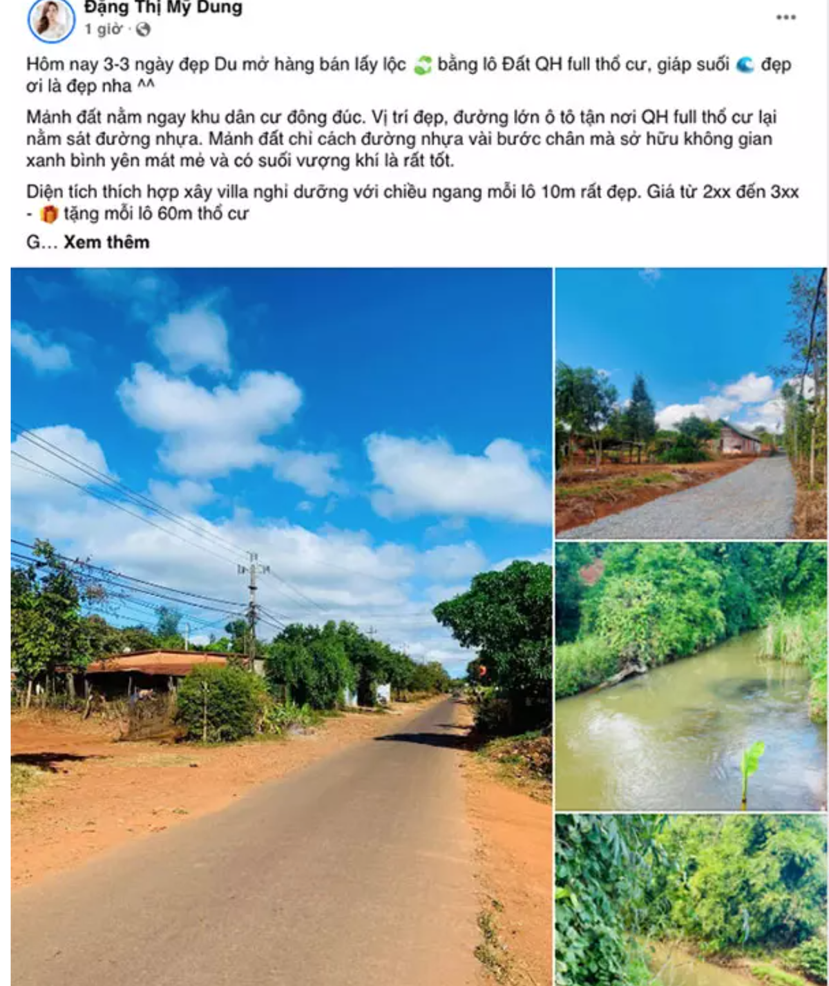 Mới đây, người đẹp 8x tiếp tục "nổi máu" buôn đất. Theo đó, cố tiết lộ đây là đất thổ cư, vị trí thuận lợi, có giá từ 200 - 300 triệu/lô.