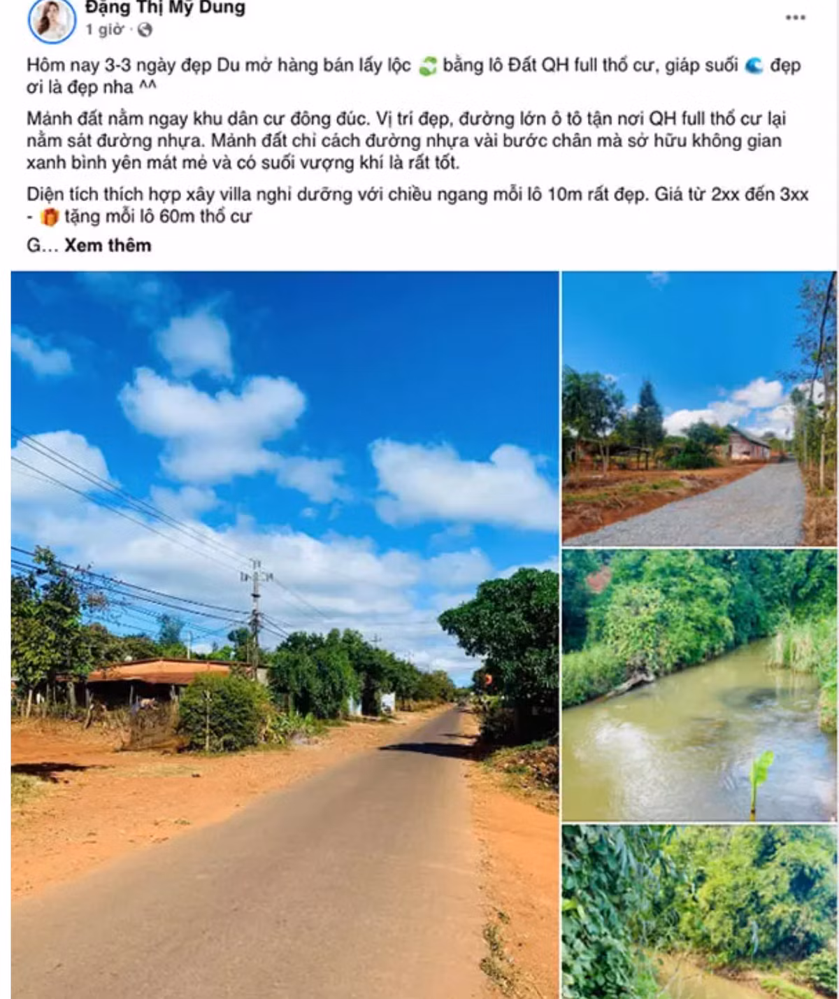 Mới đây, người đẹp 8x tiếp tục "nổi máu" buôn đất. Theo đó, cố tiết lộ đây là đất thổ cư, vị trí thuận lợi, có giá từ 200 - 300 triệu/lô.