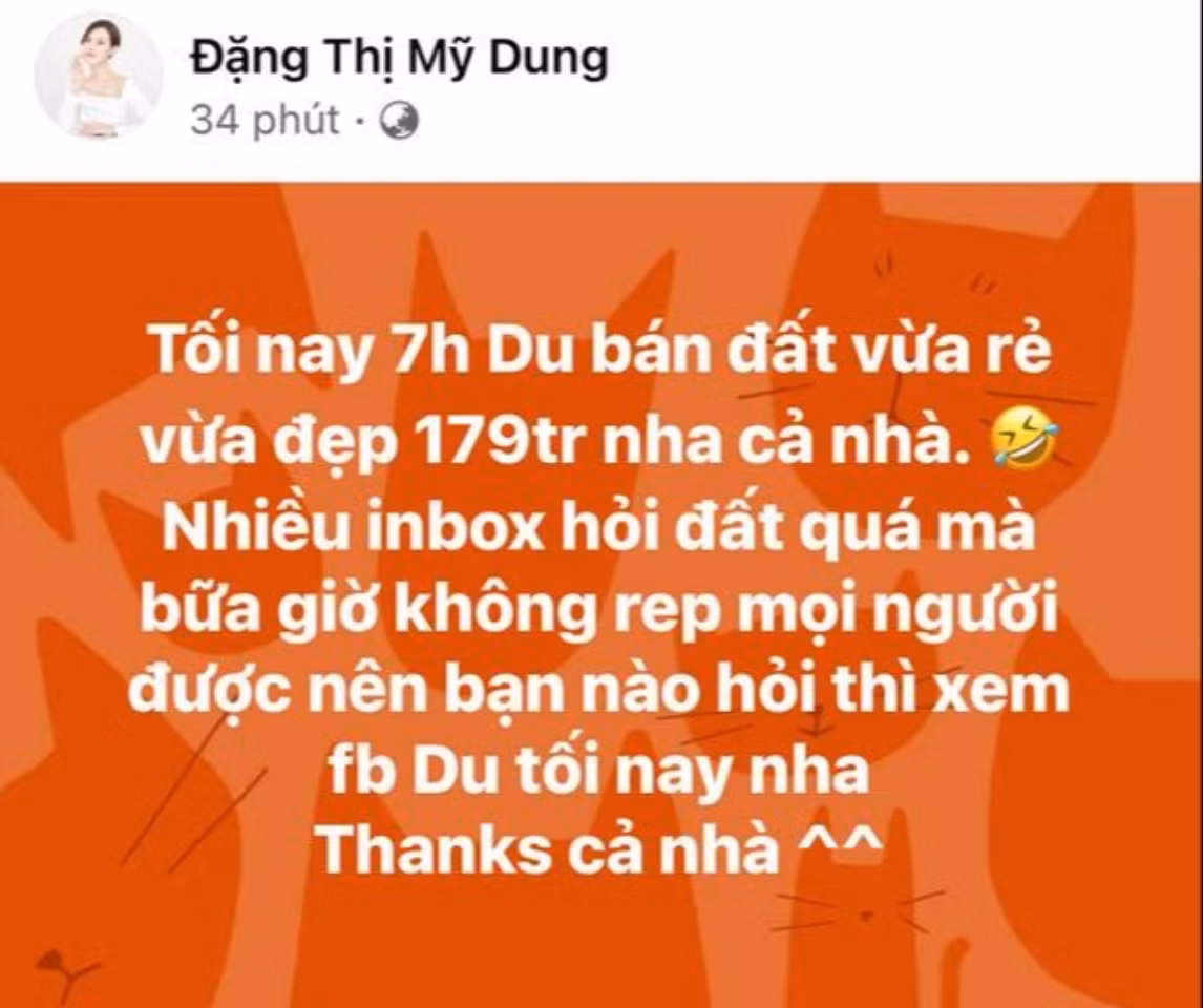 Điều khiến nhiều người bất ngờ hơn nữa là chỉ sau thời gian ngắn rao bán đất, số lô đất mà Midu đăng tải đã bán hết "sạch sành sanh". Cô cũng xin ẩn status bán đất ấy đi để nhân viên tư vấn còn có thời gian nghỉ ngơi dưỡng sức.