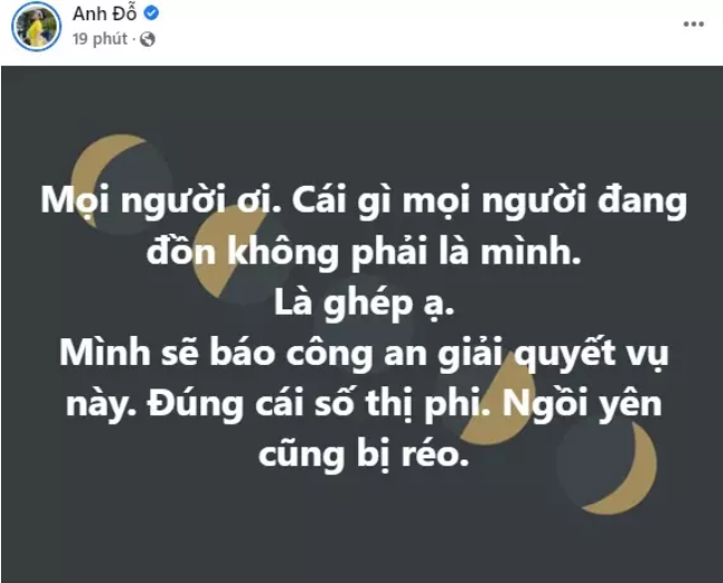 Cụ thể, Trâm Anh cho biết lời đồn đại đó không phải là mình, chỉ là sản phẩm cắt ghép. "Mọi người ơi. Cái gì mọi người đang đồn không phải là mình. Là ghép ạ. Mình sẽ báo công an giải quyết vụ này. Đúng cái số thị phi. Ngồi yên cũng bị réo"- Trâm Anh bức xúc chia sẻ.