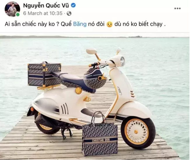 Doanh nhân Nguyễn Quốc Vũ từng muốn sở hữu chiếc xe máy đắt đỏ này tuy nhiên hiện tại vẫn chưa có.