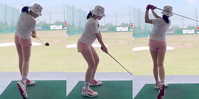 Mới đây, gái xinh xứ Thanh có đăng tải video đi chơi golf trên trang cá nhân. Trâm Anh thu hút sự chú ý với lựa chọn trang phục thoải mái gồm áo phông, quần short ngắn đi cùng giày thể thao.