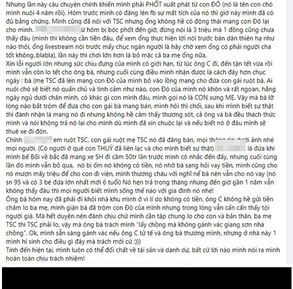 Tưởng chừng như vụ việc đã lặng xuống, tuy nhiên mới đây vợ cũ của Cường Tráng Sĩ lại có bài "bóc phốt" mới. Lần này chị vợ có tên H.L tố những chuyện liên quan đến chồng cũ và gia đình chồng khiến netizen xôn xao.