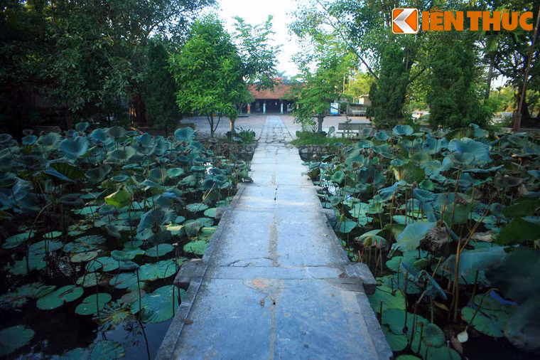 Nét độc đáo của chùa là qua cổng tam quan có ba nhịp cầu đá xanh xây dựng năm 1702, bắc ngang qua ao (mắt rồng). Tiếp đến là con đường độc đạo được lát đá xanh dẫn thẳng đến nhà tiền đường, theo quan niệm nhà Phật là con đường chân chính dẫn dắt con người thoát khỏi bể khổ.