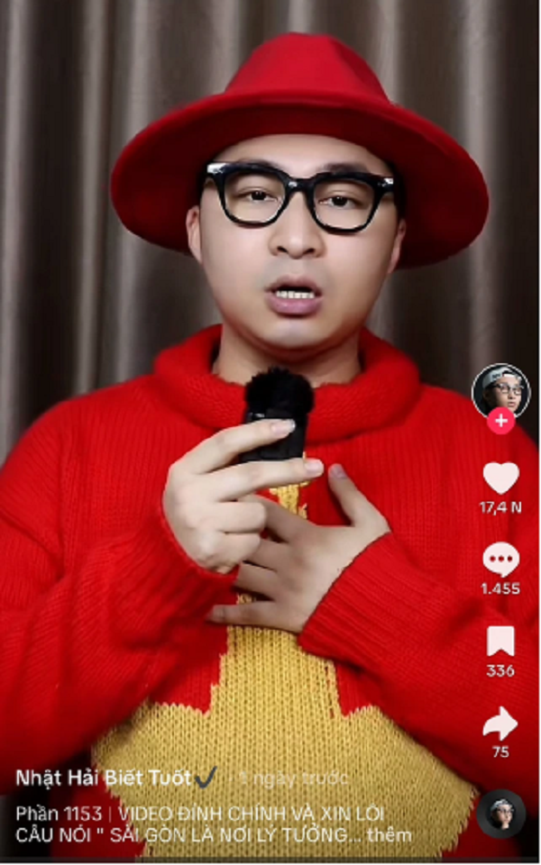 Nam TikToker xin loi voi phat ngon gay tranh cai