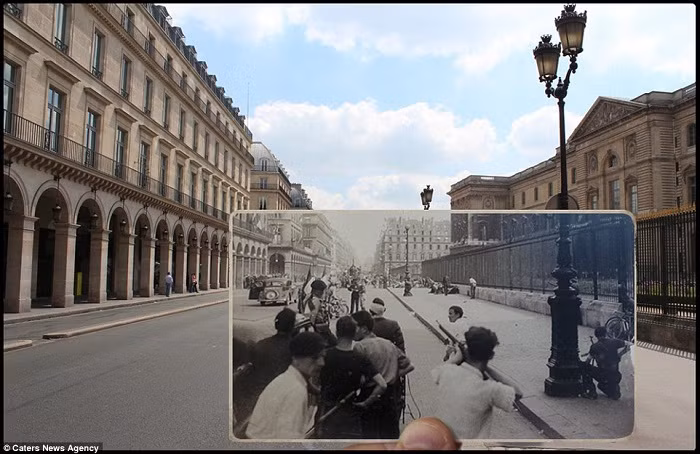 Cuộc đấu súng ở Rue de Rivoli. Giờ đây địa điểm này là khu mua sắm thời trang lộng lẫy nhất thành phố Paris.