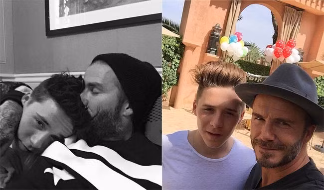 Mặc dù đã lớn nhưng với bố David, cậu cả Brooklyn vẫn như một cậu bé nhỏ.