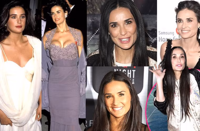 Qua năm tháng, khuôn mặt và cơ thể của Demi Moore đã thay đổi rất nhiều nhờ vô vàn những lần phẫu thuật thẩm mỹ.