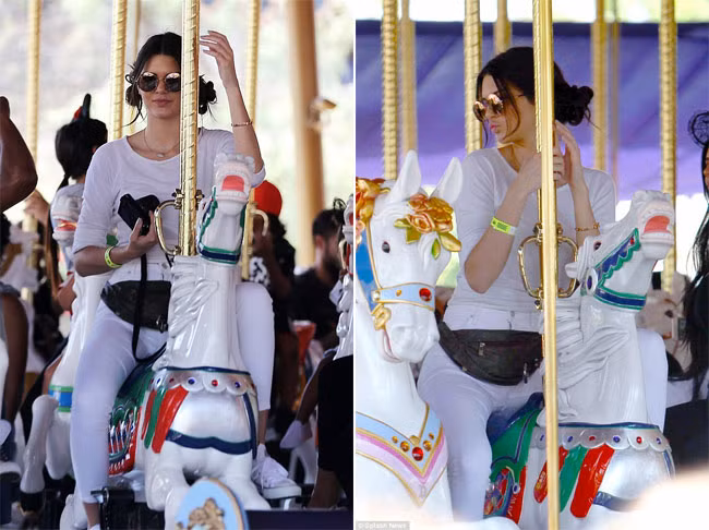 Người mẫu Kendall Jenner, dì bé North, như được trở về tuổi thơ với trò chơi con trẻ trong ngày sinh nhật cháu gái.