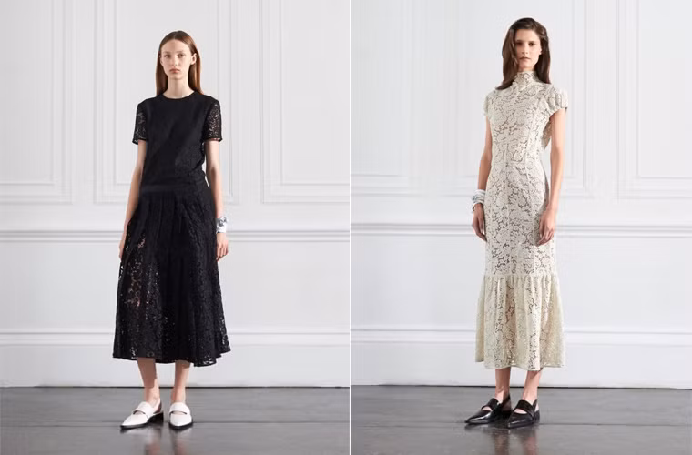 Lần đầu tiên Vic sử dụng ren và sequin, vải len, denim trong các thiết kế của mình.