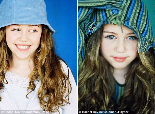 Chỉ cần bôi tí son bóng và không cần bất cứ lớp phấn trang điểm nào, Miley đã tỏa sáng trong lần làm mẫu đầu tiên.