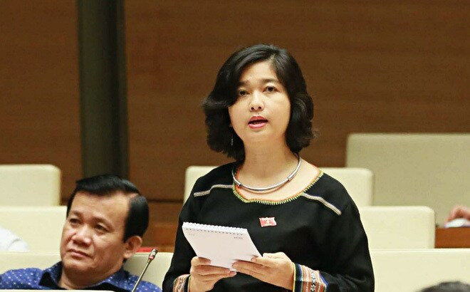 Hình ảnh bà Ksor H’Bơ Khăp khi là đại biểu QH khóa XIV.