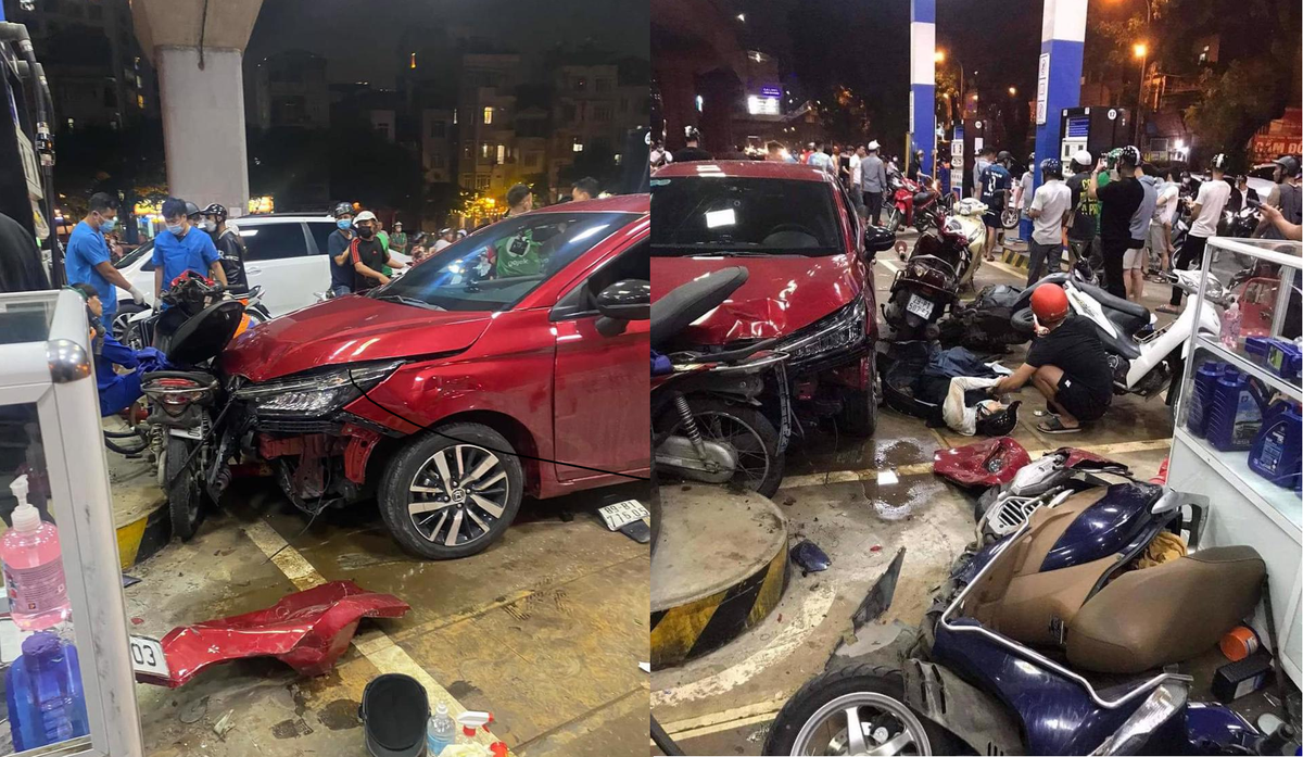 O to dam hang loat xe may tai cay xang duong Lang: Co the khoi to hinh su?