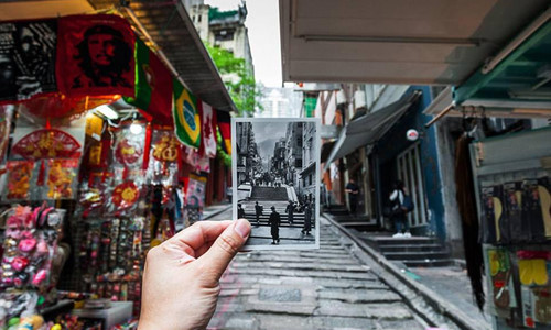 Các nhiếp ảnh gia đã chụp nhiều hình ảnh quý hiếm Hong Kong những năm 1900 thay đổi rất nhiều so với hiện tại. Trong ảnh là phố Pottinger - một trong những khu phố cổ nhất ở Hong Kong.