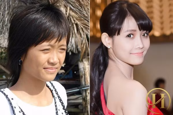 Trước khi trở thành người mẫu của Venus, Trương Mỹ Nhân sở hữu làn da đen sạm, mũi tẹt và đôi mắt không được to tròn. Vẻ đẹp của Mỹ Nhân giống như bao cô gái thôn quê khác. Ảnh: Langsao.