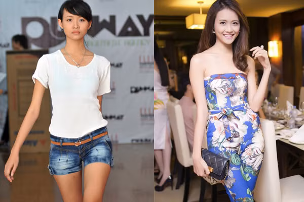 Mỹ Nhân bắt đầu lột xác từ khi tham gia lò đào tạo người mẫu Venus của ông bầu Khắc Tiệp. Bước chân vào showbiz, thí sinh The Face 2017 thừa nhận, mình đã nhờ đến dao kéo để có vẻ ngoài tươi tắn hơn như bây giờ. Ảnh: Megafun.