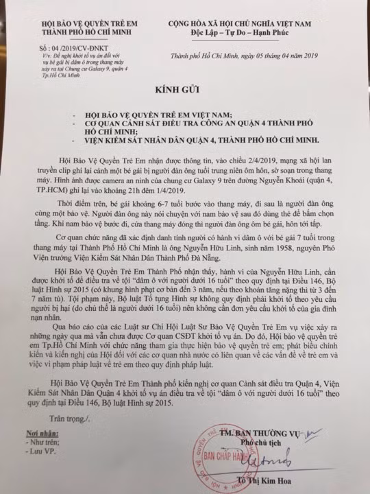 Hoi Bao ve tre em TPHCM de nghi khoi to vu an cuu Pho vien truong sam so be gai-Hinh-2