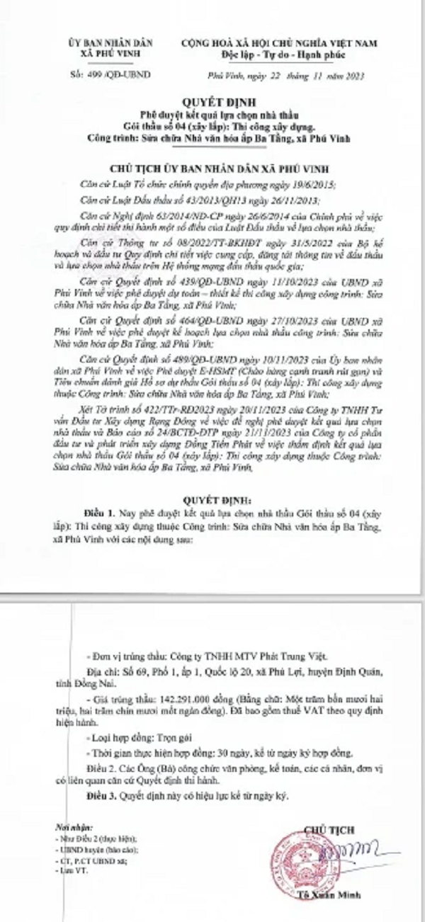 Dong Nai: Trong 1 ngay Cty Phat Trung Viet trung 4 goi thau xay lap-Hinh-2