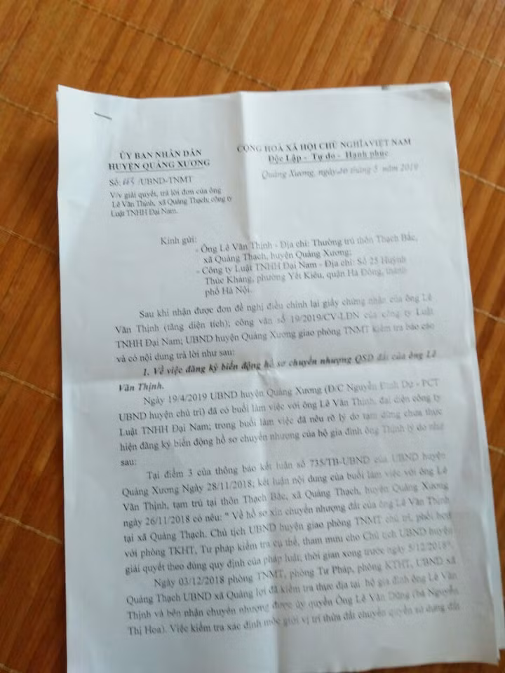 Ban dat nong nghiep tai huyen Quang Xuong, lanh dao thi nhau bi khoi to, dieu chuyen-Hinh-2