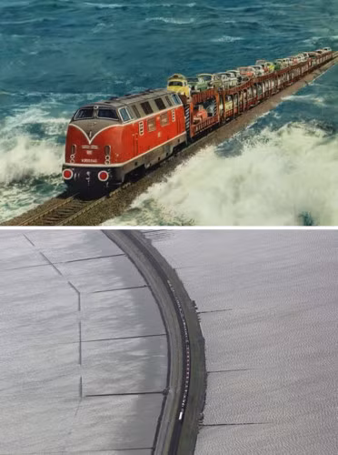 Tuyến tàu hỏa vượt biển ở Đức: Hindenburgdamm là một tuyến đường sắt dài 11 km nối đảo Sylt của Bắc Frisian tới đất liền Schleswig-Holstein, Đức. Nó được khai trương vào năm 1927 chỉ dành riêng cho vận tải đường sắt. Trung bình mỗi ngày có khoảng 100 chuyến tàu, một nửa số đó vận chuyển xe hơi cho hành khách.
