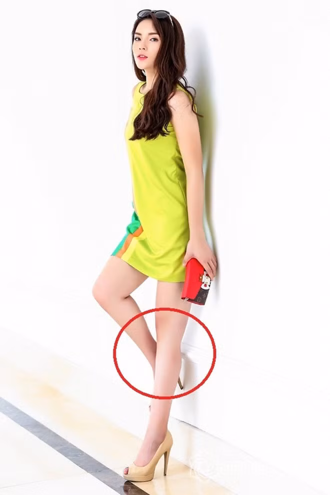 Việc chỉnh sửa quá tay đã khiến cho phần chân của Kỳ Duyên trông mất tự nhiên.