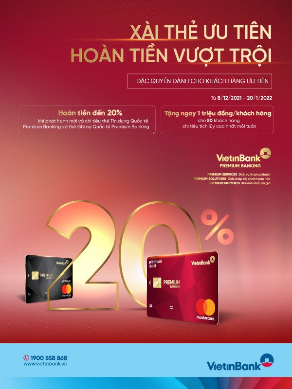 “Xai the uu tien - Hoan tien vuot troi” cung the VietinBank Premium Banking