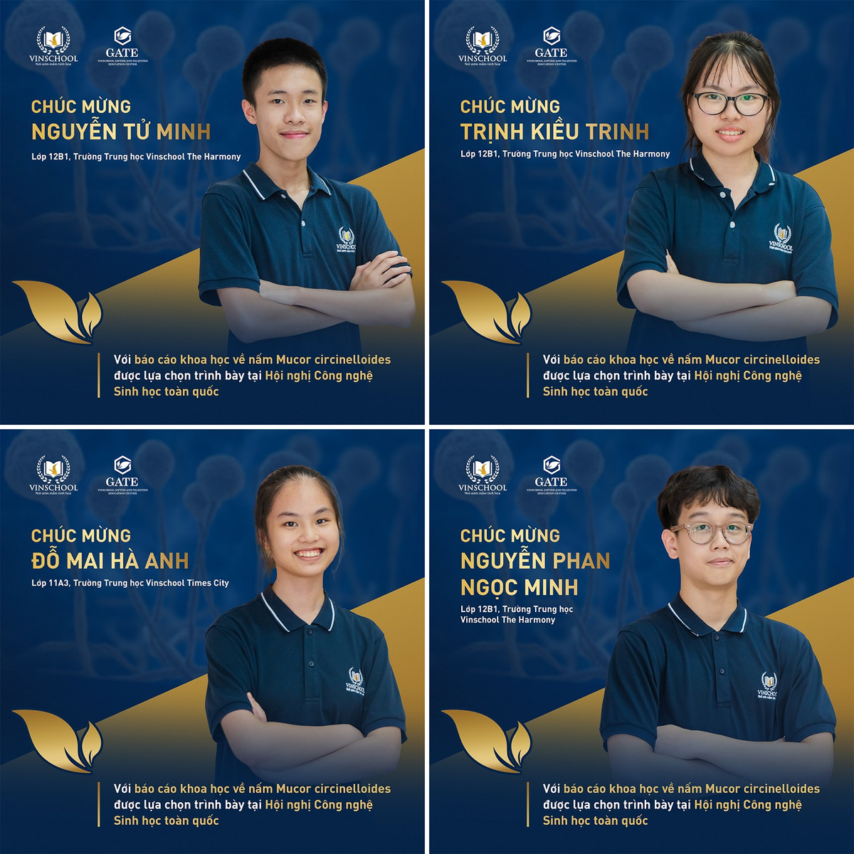 Hoc sinh Vinschool bao cao khoa hoc tai Hoi nghi Cong nghe Sinh hoc toan quoc 2021