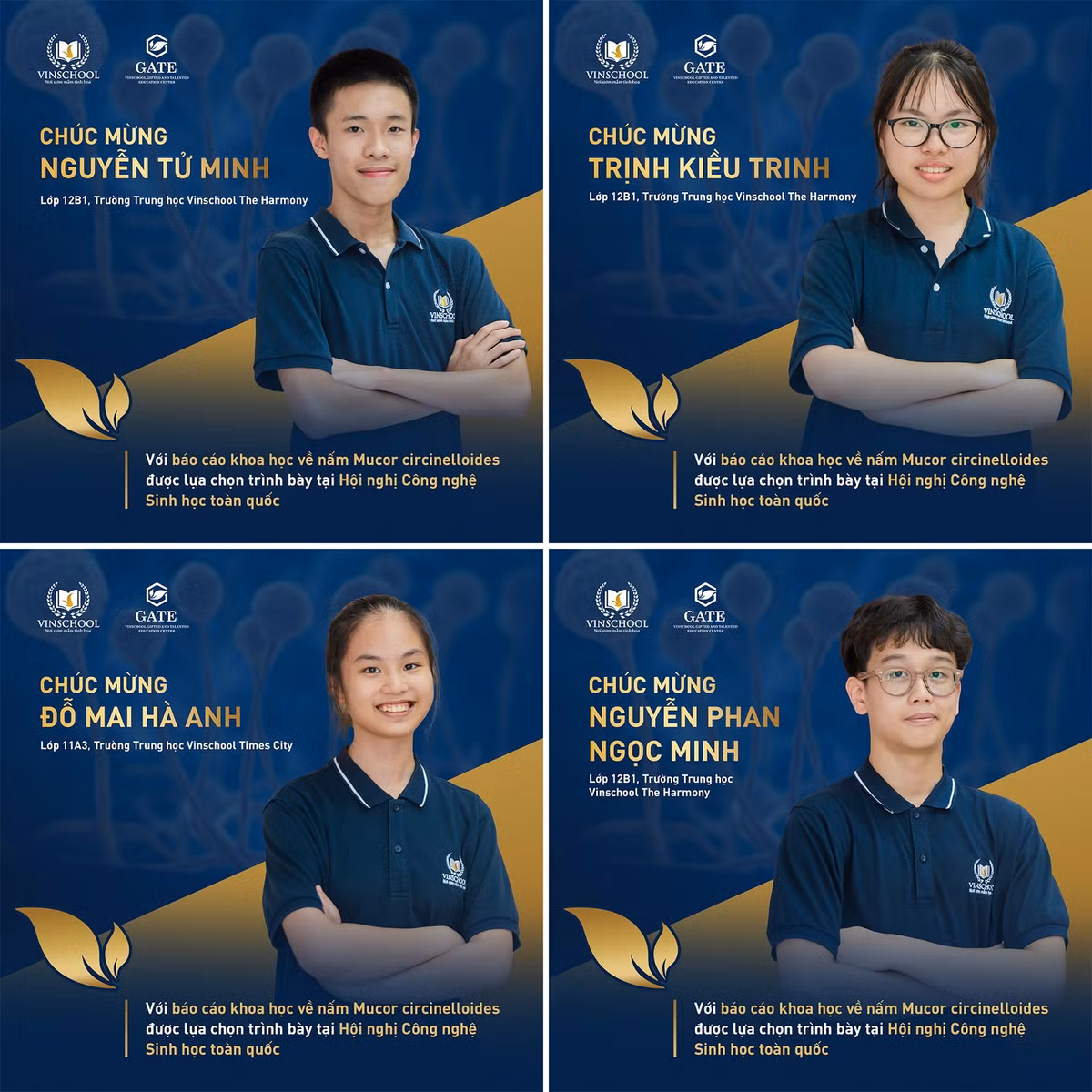 Hoc sinh Vinschool bao cao khoa hoc tai Hoi nghi Cong nghe Sinh hoc toan quoc 2021