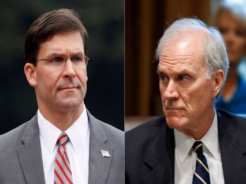 Ngày 24/11, Bộ trưởng Quốc phòng Mỹ Mark Esper (trái) ra quyết định sa thải quan chức hàng đầu của Hải quân Mỹ Richard Spencer (phải) liên quan đến vụ kỷ luật sĩ quan đặc nhiệm SEAL Edward Gallagher. Ảnh: NYP.