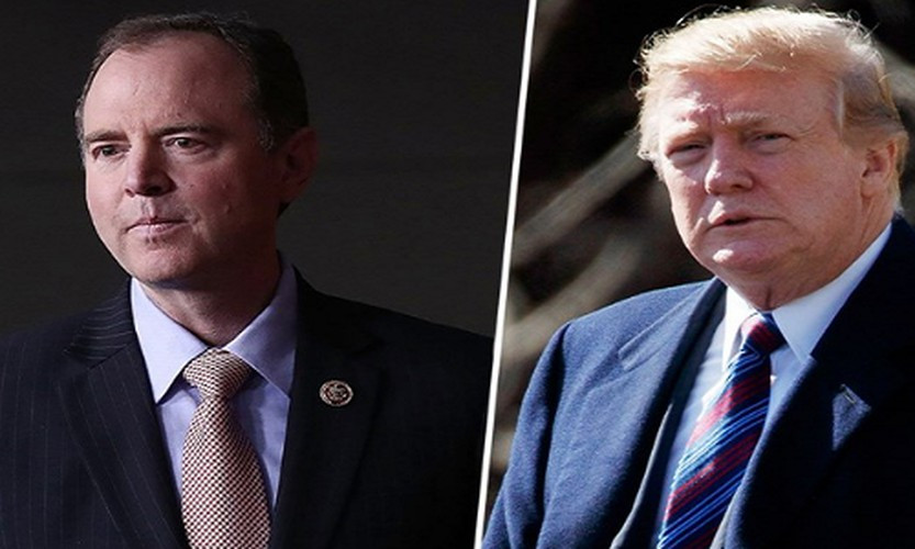 Trong bài phát biểu mở đầu, Chủ tịch Ủy ban Tình báo Hạ viện Adam Schiff cho biết Hạ viện có thể tìm chứng cứ của việc ông Trump muốn "hối lộ một đồng minh" để tiến hành điều tra nhằm hỗ trợ cho chiến dịch tái tranh cử tổng thống của mình vào năm 2020. Ảnh: NBC News.