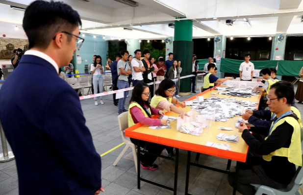 Trong ngày trước khi bầu cử diễn ra, tình hình tại Hong Kong tạm yên ắng khi không còn các cuộc đụng độ lớn giữa cảnh sát và người biểu tình.